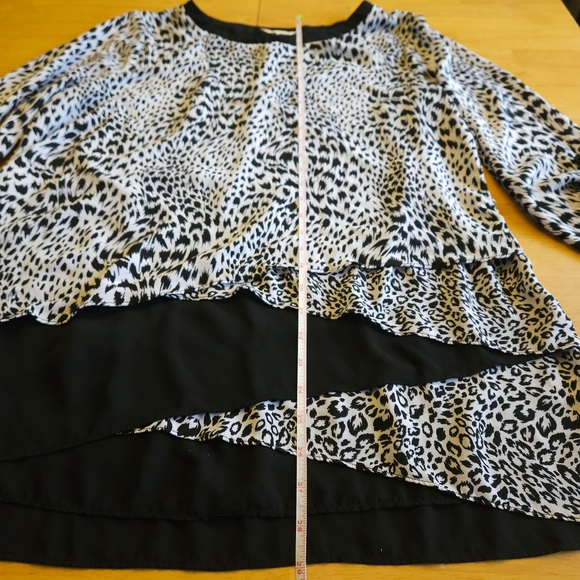 Christopher & Banks EUC Leopard Print Black and White Women's Top • Size L - Picture 8 of 11